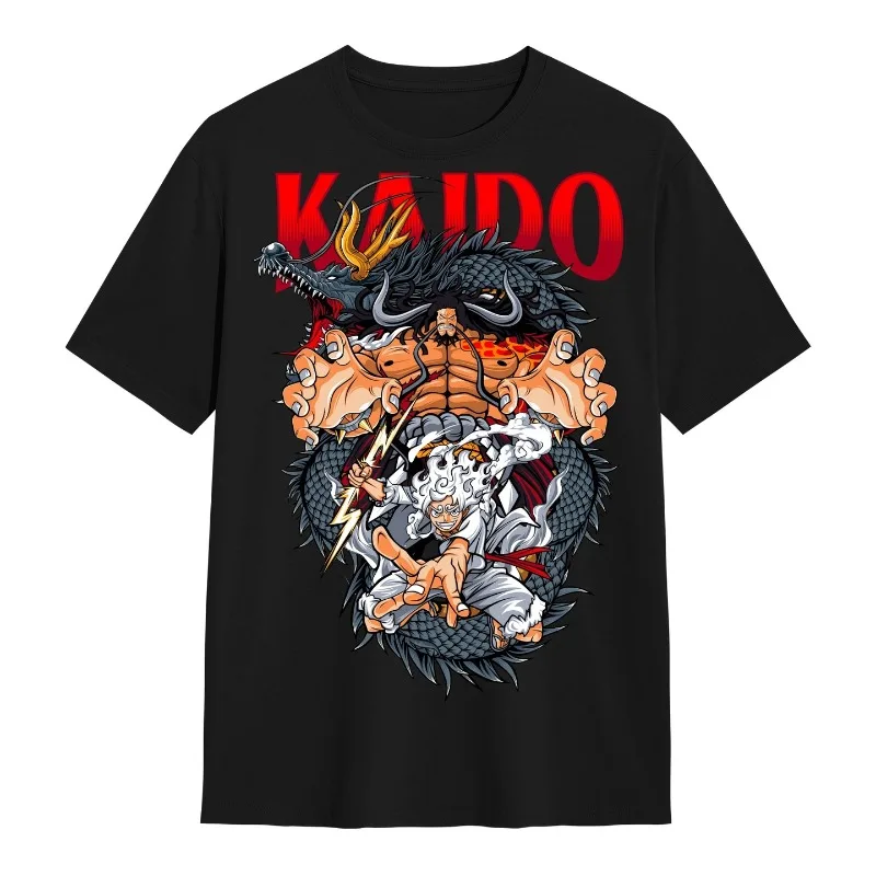 One Piece Anime Luffy Gedruckt Kurzarm Neue Stil Cartoon Alle-spiel Casual T-shirt Harajuku Hip-hop Casual