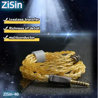 Zisin 40 diy hifi in-ear kopfhörer verlängerung kabel mit 4,4mm bis 3,5mm ie900 mmcx für m5 olina delci explorer davinci himalaya Image