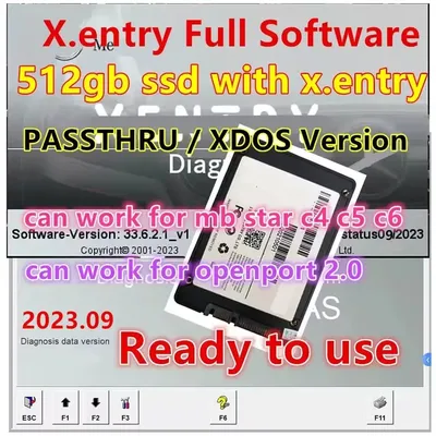 2023.09 Xentry full software with 512GB SSD for MB STAR C4 C5 C6 DOIP VCI Openport 2.0 Xentry das wis epc Starfinder Vediamos