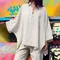 Camicia da pipistrello da donna Maglietta da donna in cotone e lino allentato Maglietta casual oversize Abbigliamento donna Camiseta Mujer T Shirt Blusas