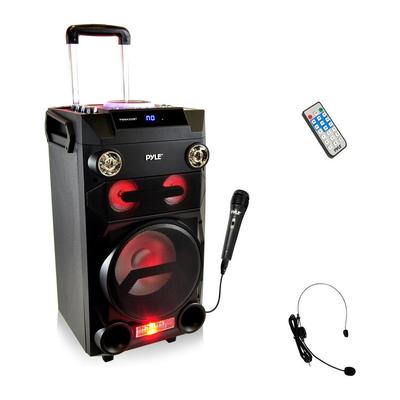 Pyle Portable Red Bluetooth Karaoke Speaker System