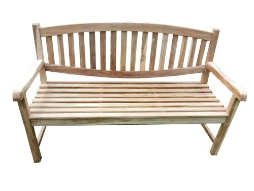 Lex Teak Sitzbank Gartenbank Holzbank Teakbank Parkbank Gutshof nachhaltig 120cm : 120 cm Image