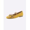 Ballerina HEINE, Damen, Gr. 41, gelb, Leder, Rindsleder, Veloursleder, Glattleder, modisch, Schuhe
