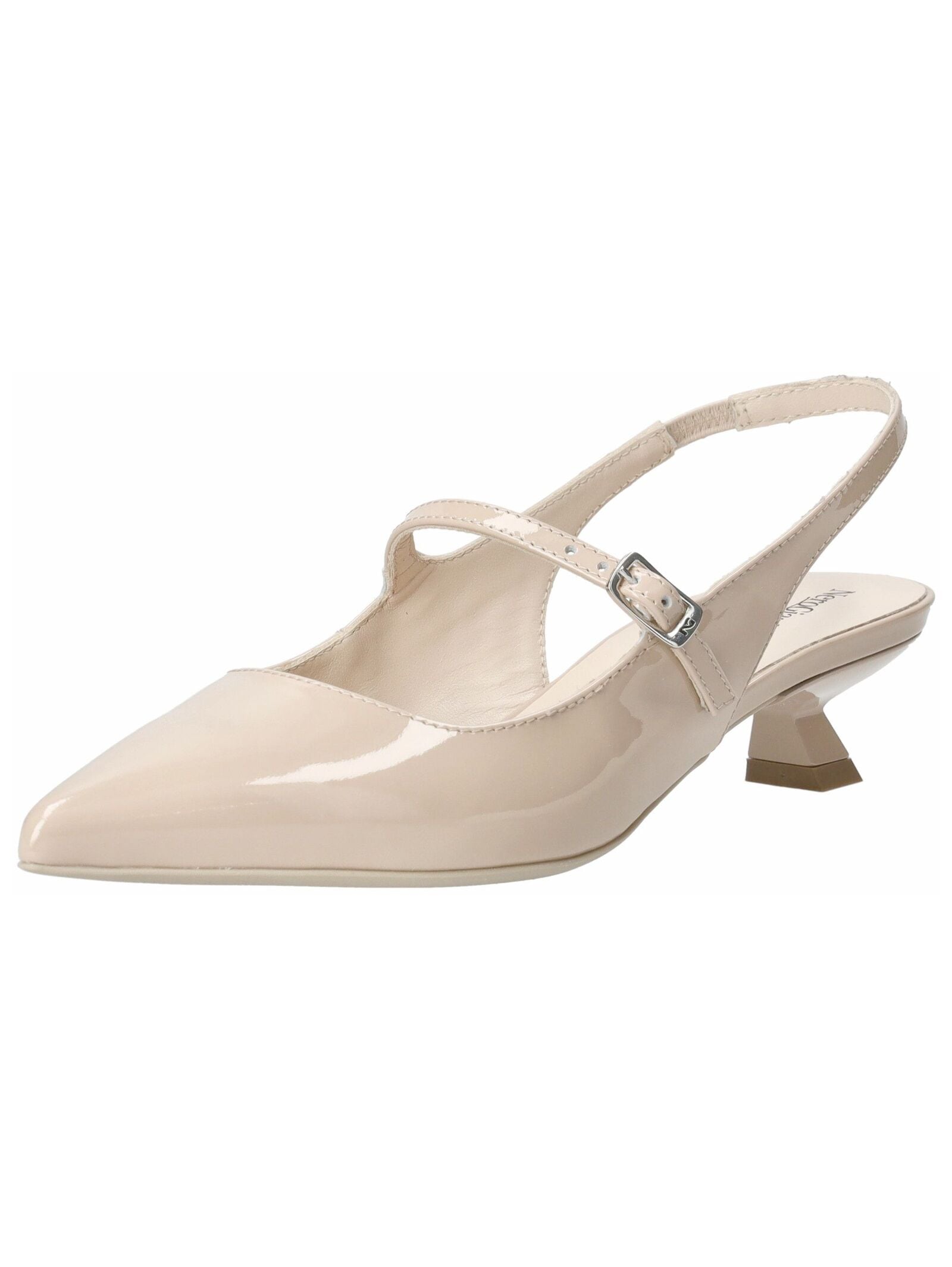 Slingpumps NERO GIARDINI "Nero Giardini Pumps Leder", Damen, Gr. 38,5, beige (creme), Leder, Elegant, Schuhe