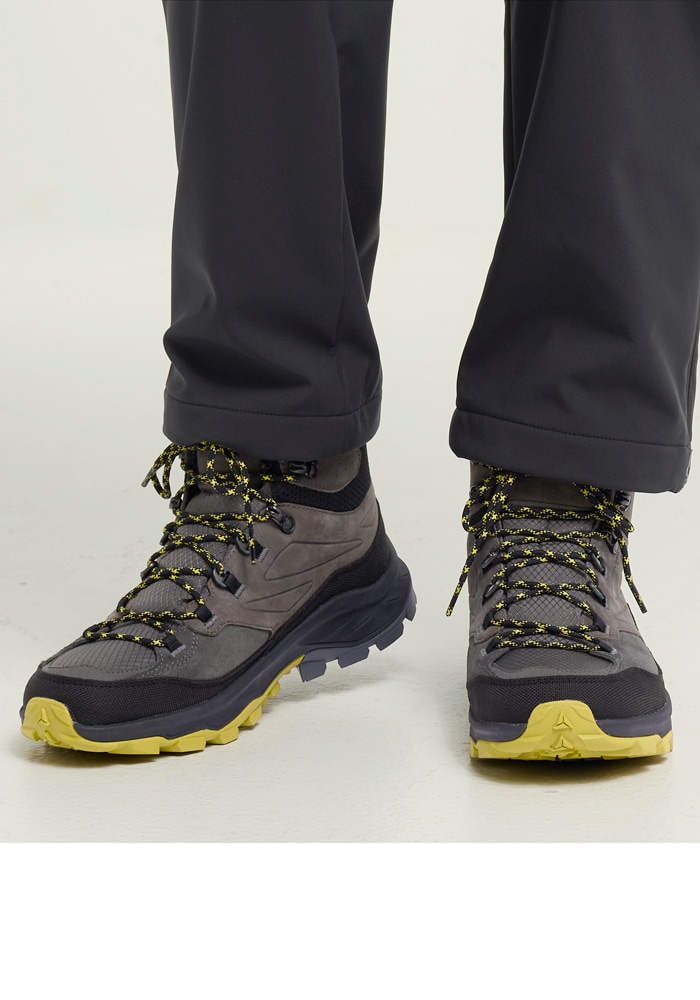 Wanderschuh JACK WOLFSKIN "CYROX TEXAPORE MID M", Gr. UK7-EU405, Normalschaft, grau (slate), Oberstoff: Synthetik; ;Obermaterial 2: Textile; Futter: Texapore Core ;Sole: / EVA; 100% / EVA, Schuhe