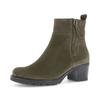 Stiefelette GABOR "St. Tropez", Damen, Gr. 41, grün (oliv), Veloursleder, unifarben, klassisch, Schuhe