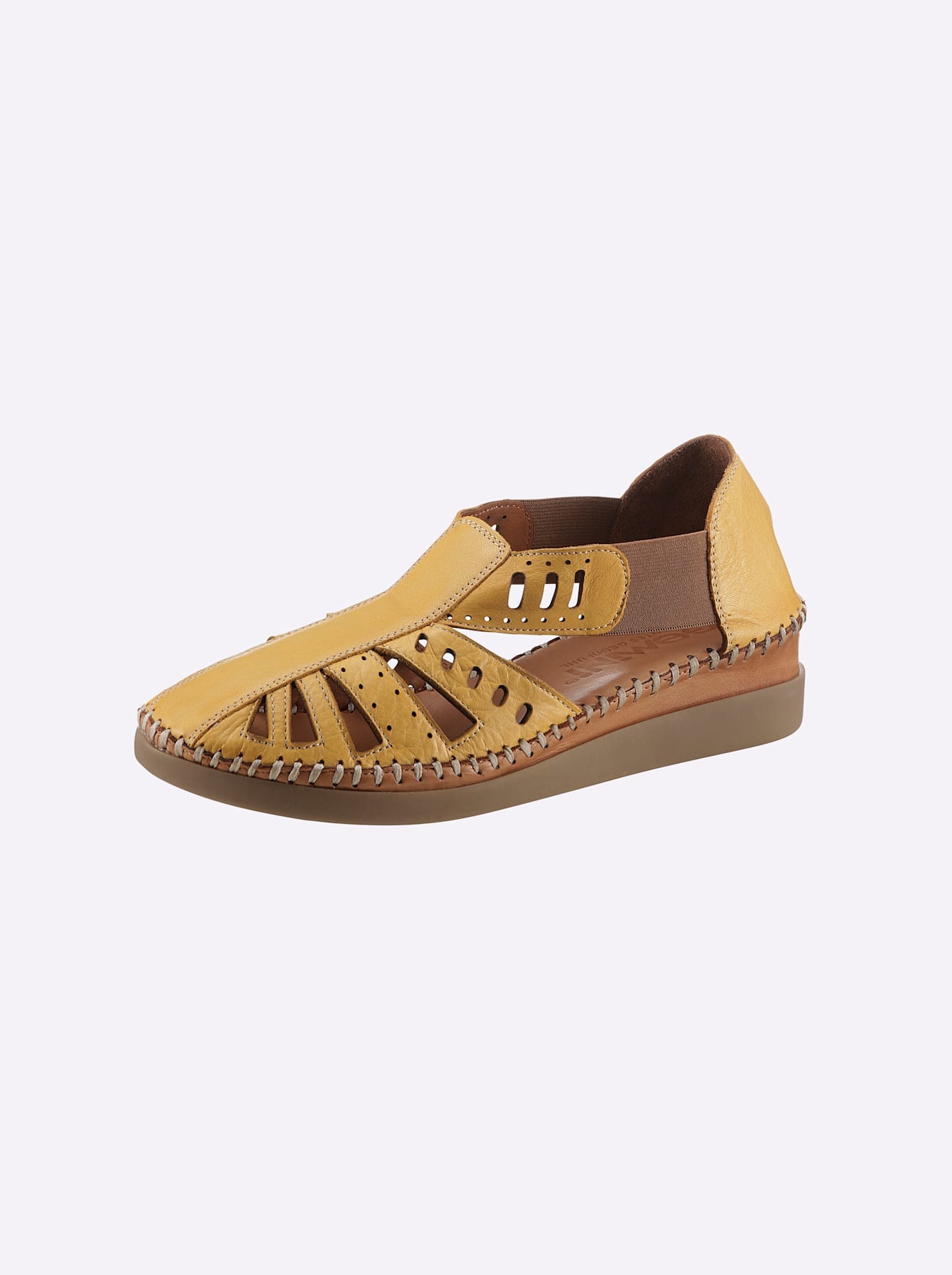 Slipper GEMINI, Damen, Gr. 37, gelb, Glattleder, Schuhe Slipper