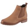 Chelseaboots TAMARIS, Damen, Gr. 41, braun (camelfarben), Nubukleder, Elastischer Einsatz, unifarben, used, klassisch, Schuhe, Blockabsatz, Stiefelette, Businesschuh, Schlupfboots, Anziehlasche