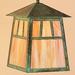 Arroyo Craftsman Raymond 1-Light Outdoor Hanging Lantern Glass/Metal in White/Yellow/Brown | 15.5 H x 9.88 W x 9.88 D in | Wayfair RH-10GW-BZ