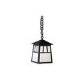 Arroyo Craftsman Raymond 1-Light Outdoor Hanging Lantern Glass/Metal in Gray/White | 12.75 H x 8 W x 8 D in | Wayfair RH-8OF-S