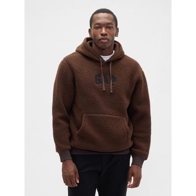 Gap Brown Relaxed Logo Sherpa Knit Hoodie