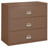 FireKing 3-Drawer Lateral File Cabinet Metal/Steel in Brown | 40.25 H x 44.5 W x 22.125 D in | Wayfair 3-4422-C (tan) (w/ 3002 Lock)