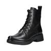 Schnürstiefelette CAPRICE "Caprice Stiefelette Leder", Damen, Gr. 38,5, schwarz (schwarz, schwarz), Leder, casual, Schuhe