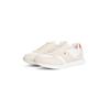 Sneaker TOMMY HILFIGER "TH EASY RUNNER", Damen, Gr. 36, beige (beige, orange), Veloursleder, Leder, sportlich, Schuhe, Freizeitschuh, Halbschuh, Schnürer, auffälliger Besatz an der Ferse