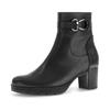 Stiefelette GABOR "St. Tropez", Damen, Gr. 43, schwarz, Kalbsleder, unifarben, elegant, Schuhe, Blockabsatz, Businessstiefelette mit Schmuckelement
