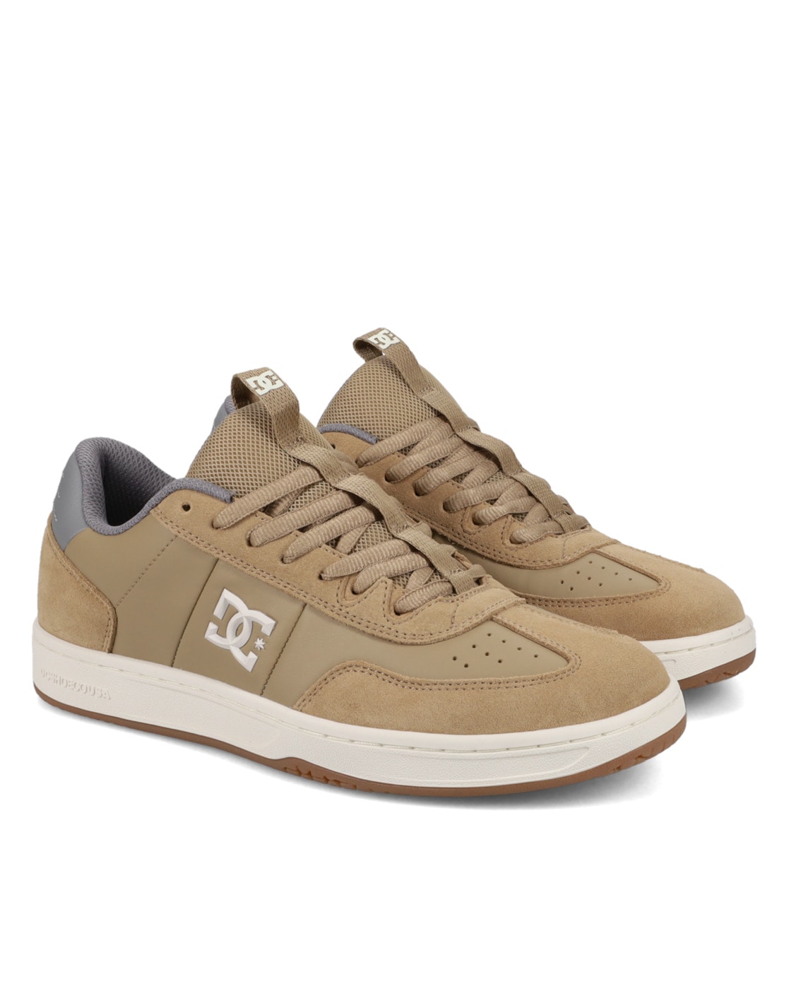 Sneaker DC SHOES "DC Astrix", Herren, Gr. 8,5(41), weiß (tan, sanftes weiß), 61.35% Leder, 38.65% Synthetikmaterial, Schuhe Sneaker