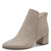 Stiefelette TAMARIS, Damen, Gr. 41, grau (hellgrau), Textil, unifarben, Veloursleder, elegant, Schuhe, Blockabsatz, Basicstiefelette in veganer Verarbeitung
