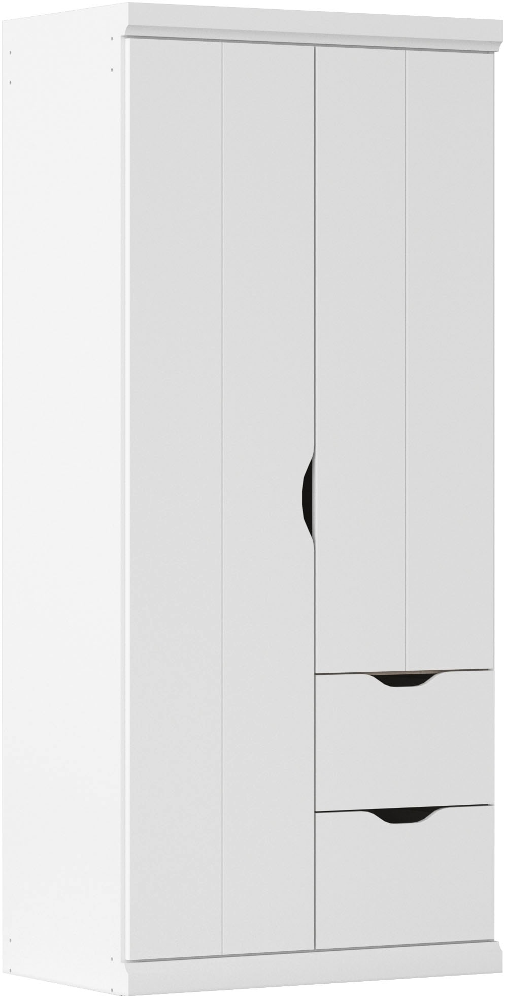 Kleiderschrank RAUCH "Drehtürenschrank Schrank Garderobe Wäscheschrank Schlafzimmer MARLENE", weiß (alpinweiß), B:91cm H:203cm T:56cm, Holzwerkstoff, Schränke, Kleiderschrank, in 3 Breiten 91/136/181 cm im Landhaus-Stil MADE IN GERMANY