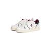 Sneaker TOMMY JEANS "TJM RETRO BASKET", Herren, Gr. 42, bunt (weiß, rot, blau), Leder, Lederimitat, sportlich, Schuhe, Freizeitschuh, Halbschuh, Schnürer mit Lochmuster