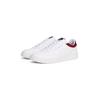 Sneaker TOMMY HILFIGER "TH BASKET CORE LTH", Herren, Gr. 47, bunt (weiß, rot, blau), Leder, Lederimitat, Textil, sportlich, Schuhe, Freizeitschuh, Halbschuh, Schnürer, Logo-Aufnäher an der Schuhzunge