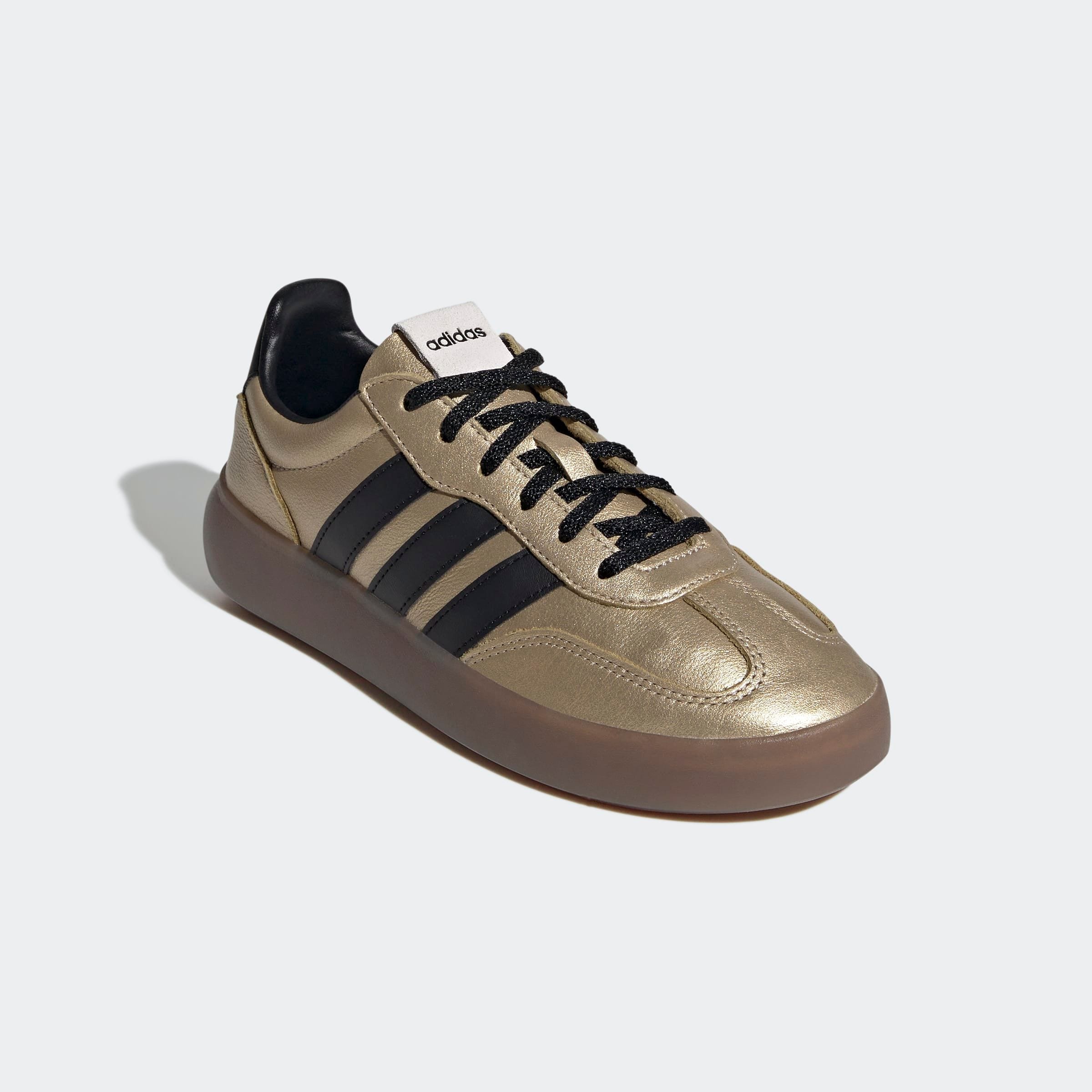 Sneaker ADIDAS SPORTSWEAR "BARREDA DECODE", Damen, Gr. 38,5, schwarz (cyber metallic, core schwarz, gum5), Leder, Schuhe Sneaker, inspiriert vom Design des adidas Handball Spezial
