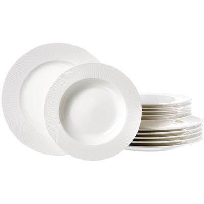 Tafelservice RITZENHOFF & BREKER "Saphir", weiß, 12 tlg., Porzellan, Geschirr-Sets, aus Porzellan für 6 Personen Image