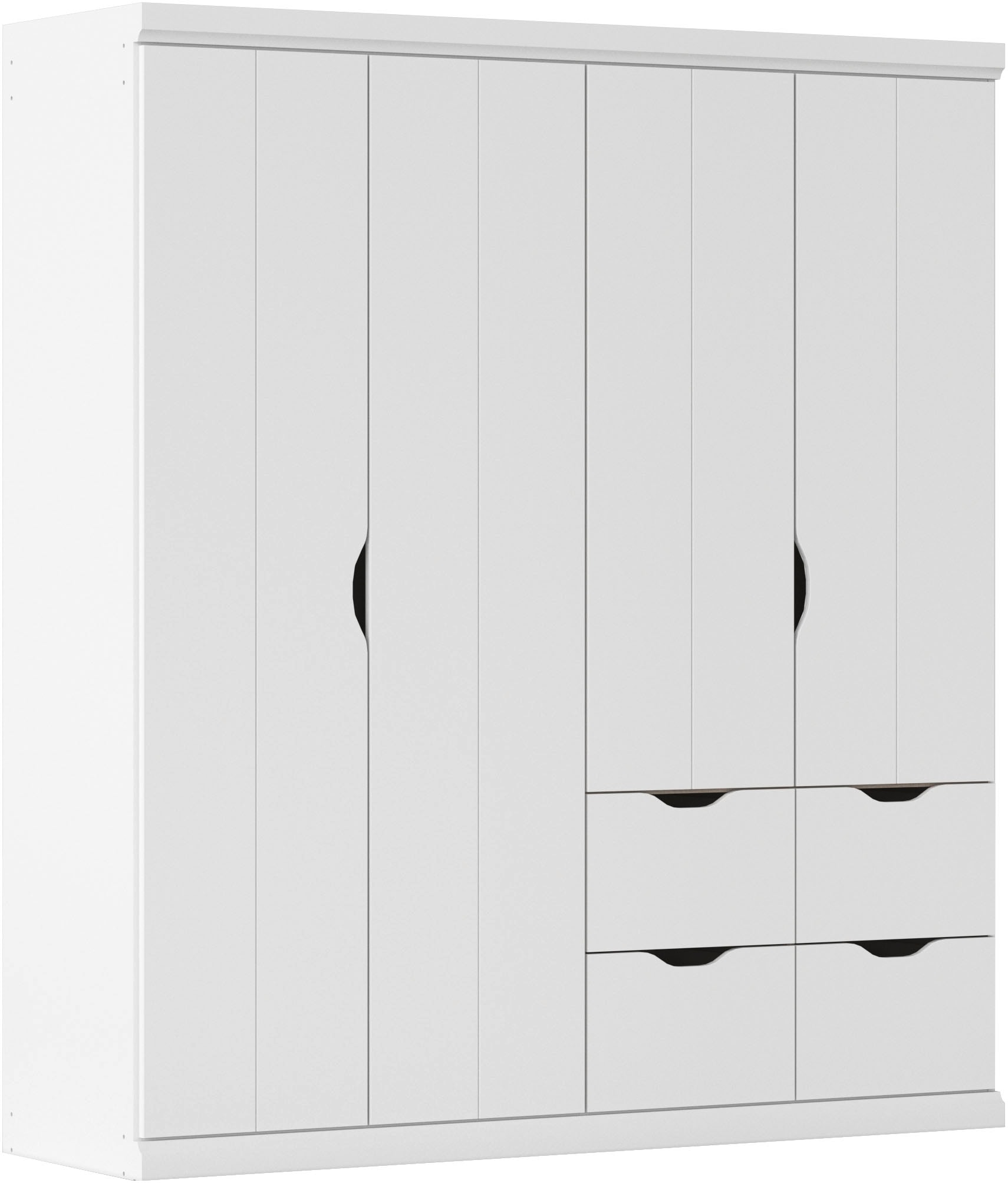 Kleiderschrank RAUCH "Drehtürenschrank Schrank Garderobe Wäscheschrank Schlafzimmer MARLENE", weiß (alpinweiß), B:181cm H:203cm T:56cm, Holzwerkstoff, Schränke, Kleiderschrank, in 3 Breiten 91/136/181 cm im Landhaus-Stil MADE IN GERMANY