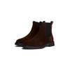 Chelseaboots TOMMY HILFIGER "HILFIGER COMFORT LWT SDE CHELSEA", Herren, Gr. 46, braun (dunkelbraun), Veloursleder, modisch, Schuhe, Blockabsatz, Herbstmode, Businessschuh, beidseitiger Stretcheinsatz