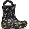 Gummistiefel CROCS "Mickey Friends Handle It K", Kinder, Gr. 34, bunt (multifarben), Croslite, kontrastfarbene Details, casual, Schuhe, Regenstiefel, Matschstiefel mit coolem Motiv