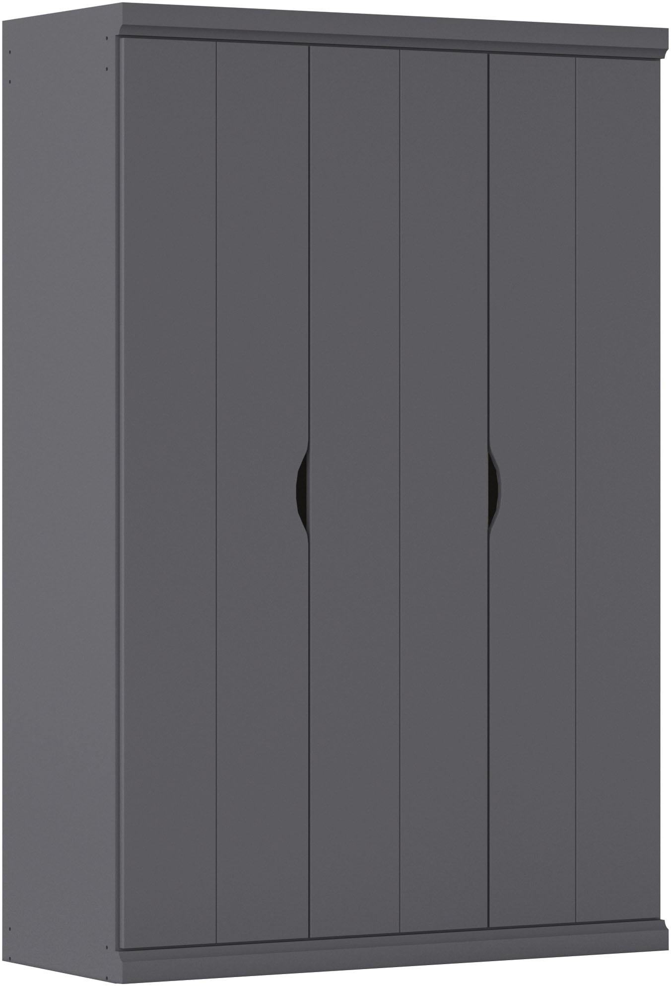 Kleiderschrank RAUCH "Drehtürenschrank Schrank Garderobe Wäscheschrank Schlafzimmer MARLENE", grau (graumetallic), B:136cm H:203cm T:56cm, Holzwerkstoff, Schränke, Kleiderschrank, in 3 Breiten 91/136/181 cm im Landhaus-Stil MADE IN GERMANY