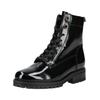 Schnürstiefelette GABOR COMFORT "Gabor Comfort Stiefelette Leder", Damen, Gr. 40, schwarz (schwarz lack), Leder, casual, Schuhe