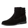 Stiefelette TAMARIS, Damen, Gr. 38, schwarz, Veloursleder, unifarben, klassisch, Schuhe, Blockabsatz, Boots mit Falten im slouchy Look
