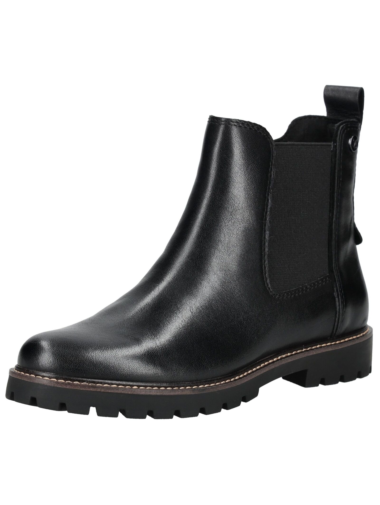 Stiefelette CAPRICE "Caprice Stiefelette Leder/Textil", Damen, Gr. 37, schwarz, Leder, Textil, Schuhe Stiefelette
