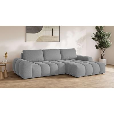 Ecksofa INOSIGN "AZITA klein optionale Schlafsofa mit Bettkasten, B/T/H: 270/166,5/84cm", grau, B:270cm H:84cm T:166,5cm, 100% Polyester, Sofas, L-Form mit Wellenunterfederung, Bubble-Optik Image