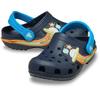 Clog CROCS "Classic UFO Lights Clog T", Kinder, Gr. 24, blau (navy), Croslite, kontrastfarbene Details, casual, Schuhe, Freizeitschuh, Sandale mit coolem Motiv
