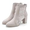 High-Heel-Stiefelette LASCANA "Ankle Boot, Stiefel", Damen, Gr. 39, grau, Obermaterial: 100% Textilmaterial. Futter: 100% Textilmaterial. Decksohle: 100% Lederimitat. Laufsohle: 100% Synthetik, unifarben, feminin, Schuhe, mit modischer Spitze und...