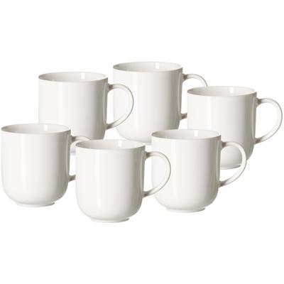 Becher RITZENHOFF & BREKER "Volos", weiß, B:9cm H:10cm Ø:13cm, Steinzeug, Trinkgefäße, 6er Set, je 400 ml Image
