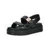Plateausandaletten STEVE MADDEN "STEVE MADDEN Sandalen Leder", Damen, Gr. 40, schwarz, Leder, casual, Schuhe