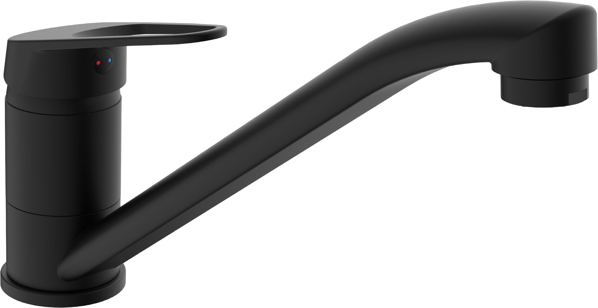 Küchenarmatur WELLTIME "Teneriffa", schwarz, H:10cm T:24,5cm, Armaturen