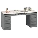 Tennsco Corp. Electronic 72"W Workbench Wood/Metal in Gray | 33.75 H x 72 W x 30 D in | Wayfair EMB-1-3072P -53