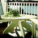 Uwharrie Chair Chat Wood Outdoor Coffee Table Wood in Orange | 19.75 H x 42 W x 42 D in | Wayfair 9092-045-Distressed
