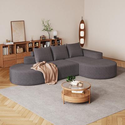 Modern Free Combination Chenille L-Shaped Sectional Sofa Couch with 3 Pillows