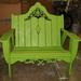 Uwharrie Outdoor Chair Veranda Garden Bench Wood/Natural Hardwoods in White | 44.5 H x 34.5 W x 38 D in | Wayfair V051-013-Distressed