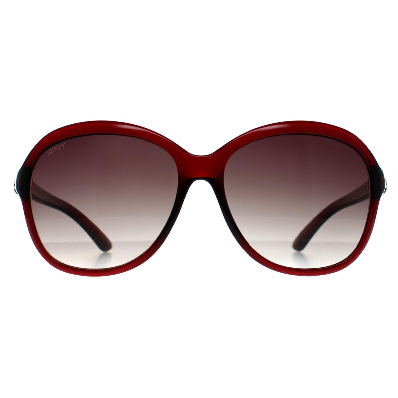 Seksy N2812 C transparente burgunderfarbene Sonnenbrille mit Rauchverlauf Image