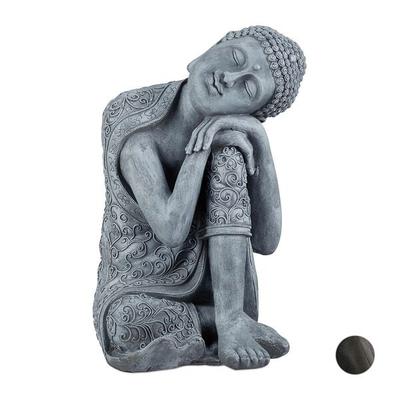 relaxdays Buddha Figur mit geneigtem Kopf