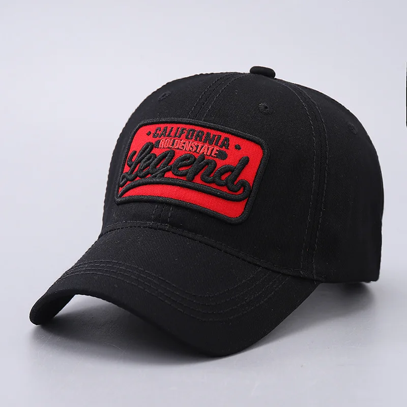 Mit 3D-Buchstaben bestickte Baseballkappe, LEGEND-Waschungshut aus reiner Baumwolle mit gebogener Krempe, geeignet für Outdoor-Sportarten und Sonnenschutz Image