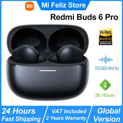 Xiaomi Redmi Buds 6 Pro kabelloser Bluetooth-Kopfhörer, hochauflösendes Audio mit LDAC, 55 dB aktive Geräuschunterdrückung, BT5.3, globale Version Image