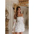 ZHUISHU personnalisé perle chaîne bretelles robes de soirée Appliques cuisse longueur robes de soirée saint valentin robe de mariée