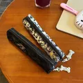 Astuccio per matite in materiale a rete Kawaii Sanrio Hello Kitty Borsa per pennelli per trucco portatile per ragazze creative Borsa con cerniera