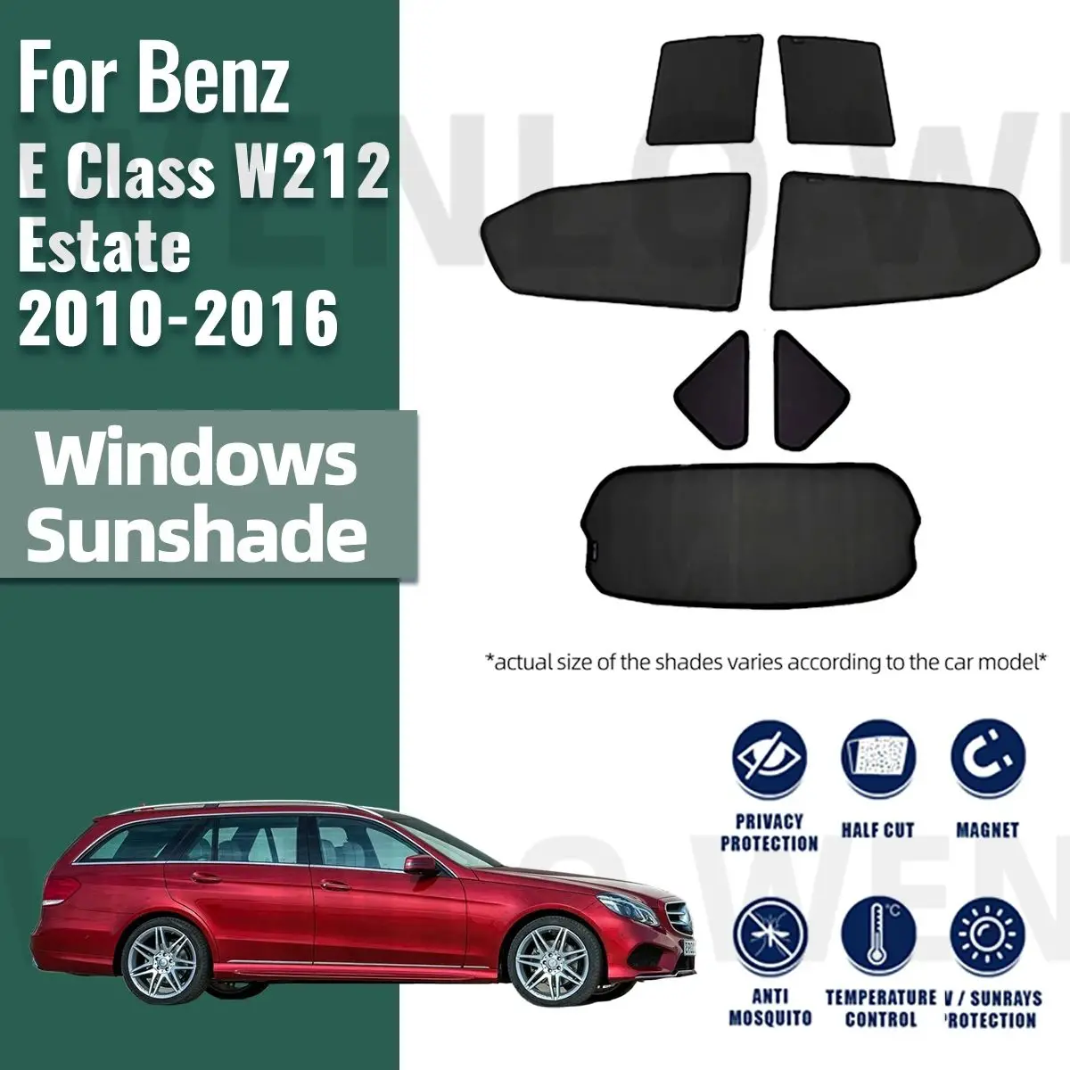 Für Mercedes Benz E Klasse W212 Kombi Avant Wagon 2010-2016 Auto Fenster Sonnenschutz UV Schutz Auto Vorhang Sonnenschutz visier Image